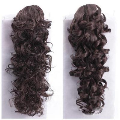 China Lady Afrikaner Manufacturers Wholesale Girls Grab Clip Wigs, Pony Tail Long Hair Fluffy Big Wave Claw Clip Wigs for sale