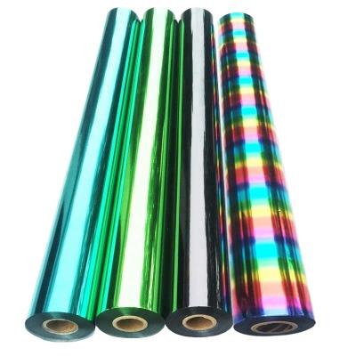 China Metallic FABRICS Rainbow Laser Hot Stamping Iridescent Foil For Clothes for sale