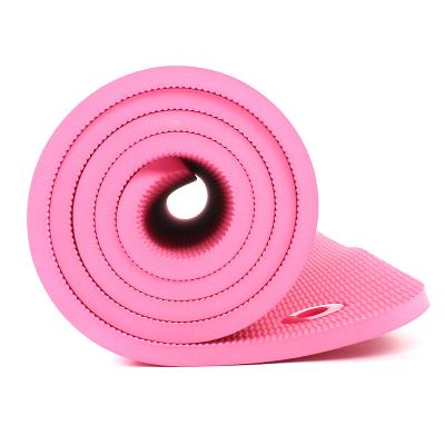 China Eco-Hanging Tape Yoga Mat Material Yoga Mat Print Logo Double Layer Yoga Mat for sale