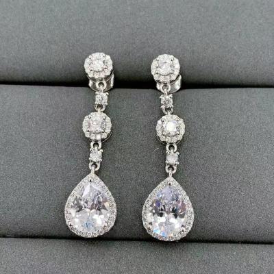 China Pear Shape Full Drop Hypoallergenic S925 Sterling Silver Teardrop Earrings Fine Jewelry for sale