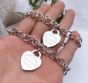 China Womens Chain 925 Sterling Silver Bracelet Bangle Heart Charm Fine Jewelry for sale