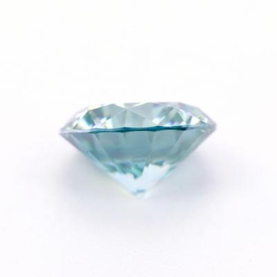 China Round Brilliant Cut Silicon Carbide Light Blue Moissanite Lab Created 8mm for sale