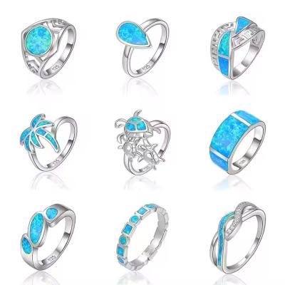 China Engagement Wedding Stone Sterling Opal Jewelry Rings White Gold Plated for sale