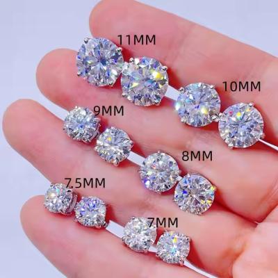 China Moissanite Sterling 925 Silver Stud Earrings AAAA+ Cubic Zirconia for sale