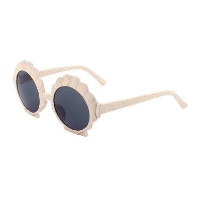 China 2021 Hot Asian Online Flower Frame UV400 Wheat Straw+PLA Sunshade Sunglasses 2021 For Boy Girls for sale