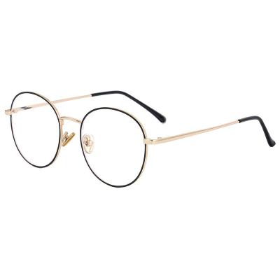 China Blue Light Hot Sale Best Quality Anti Glass Metal Optical Frame Blue Light Blocking Women Round Frames Glasses for sale