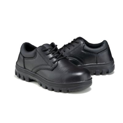 China low MOQ puncture proof shoes low top shoes black leather shoes step up shoes for sale