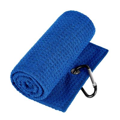 China Other High Quality Ultra Absorbent Quick Dry Lightweight Waffle Microfiber Golf Towel Drop Shipping With Hook for sale