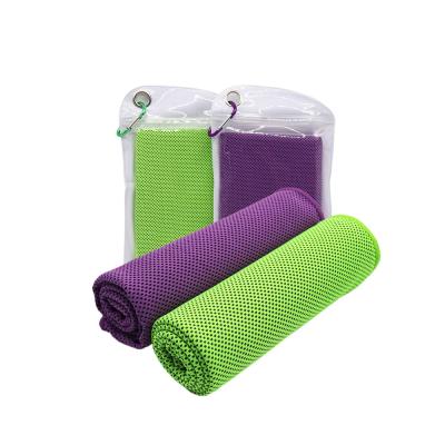 China Hot Selling Summer Ice Compressed Cool Feeling Microfiber Instant Gym Sports Outdoor Cooling Towel With Package for sale