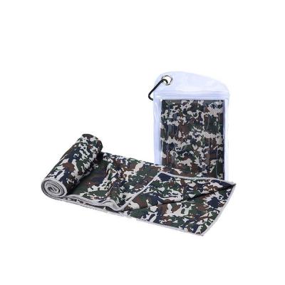 China Custom embossed cooling towel IVY textile pvc carabiner case viable camouflage coolcore embossed logo for sale