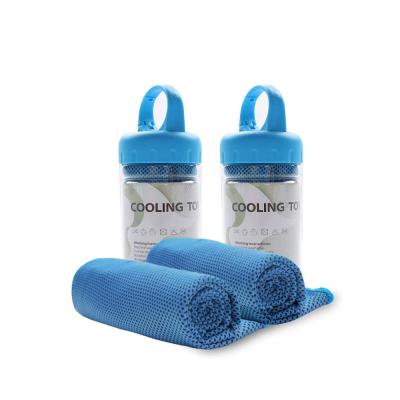 China Wholesale Custom Mini Microfiber Gym Yoga Compressed Ice Cooling Towel In Bottle for sale