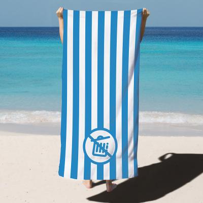 China Sublimation Plastic Print Eco Friendly Hypoallergenic Recycled Quick Dry Microfiber Sand Striped Free Beach Towels for sale