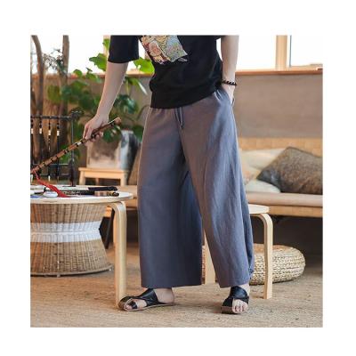 China QUICK DRY Summer Stylish Casual Men's Breathable Cotton And Wide-Leg Linen Pants for sale