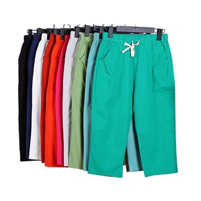 China New Plus Size Women Popular Producer Cotton And Canvas Cropped Pants for sale