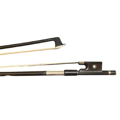 China Wholesale Bass Bow Carbon Fiber Stick Violin Factory Price White Horsehair Ebony Frog 4/4 3/4 1/2 1/4 1/8 Violin Bow for sale