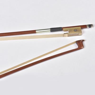 China Musical Instrument Cross Accessories Inlay Pattern Horsehair Lizard Skin Sandalwood White Violin Bow for sale