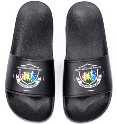 China New Arrival Latest Design Dropshipping Custom PU Cushioning Slippers Custom Made With Logo Mens Slider Slipper Shoes for sale