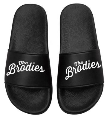 China Cushioning Customized Wholesale Custom Logo Sandals Insole Slippers Slides With Bubble Rubber Shoes Basketball Slides Men for sale