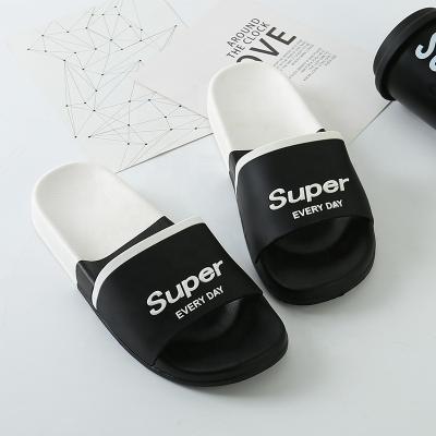 China Cushioning Indoor Shoes Slipper Slides Sandals 2021 Mens Slides Logo Custom Slipper Slides Arket Pattern PVC Designer for sale