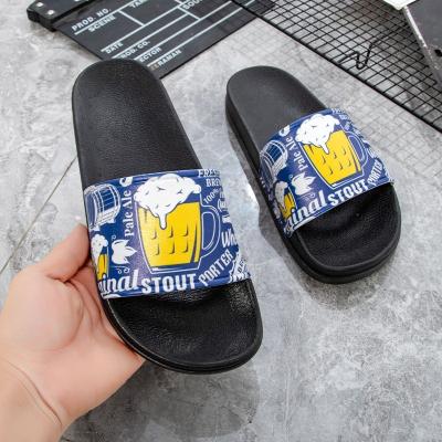 China Cushioning Slippers Custom Logo For Slippers Custom PVC Slide Sandal Logo Slippers Men Plain Simple Slides OEM Black Custom Shoes Sandal for sale