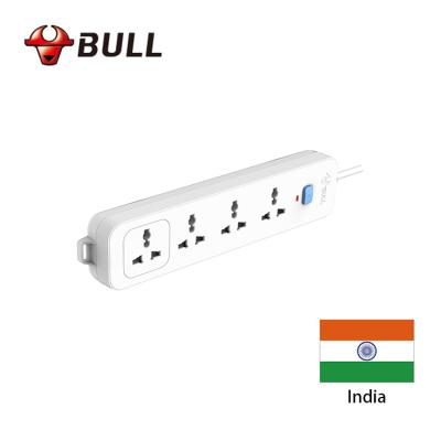 China Hot Selling India South Africa Standard 4 Way Easy Installation 1.5m Universal Power Cord Electrical Outlet Power Strip Surge Protector for sale