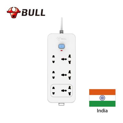 China China Supplier Quality India South Africa Standard 6 Way Universal Power Cord Plug Strip Surge Protector Outlet Easy Installation for sale