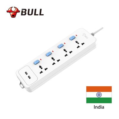 China India South Africa Standard 4 Way 4 Switch 2 Modern Residential / Multipurpose Usb 1.8m Power Cord Extension Power Usb Socket Outlet Surge Protector for sale