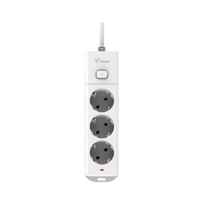 China Top Selling Indonesia EU Standard 3 Way Easy Installation Custom 1.5m Power Cord Extension Plug Noise Surge Protector for sale