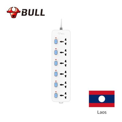 China China Supplier Quality Laos USA Standard 6 Switch 6 Easy Installation 5m Universal Power Cord Power Socket Strip Electrical Surge Protector for sale