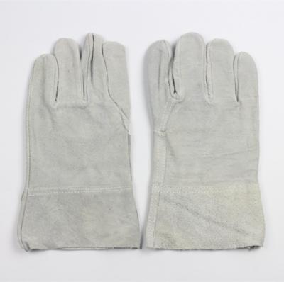 China Sanjian 12inch Single Cow Split Leather Short Welding Glove for sale