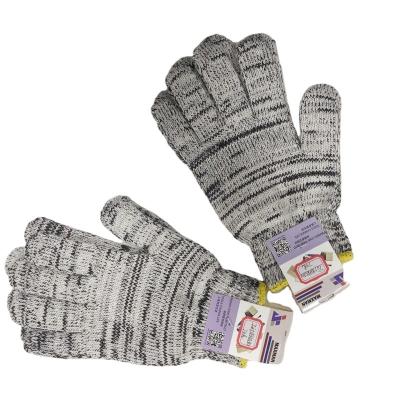 China 74g 7 pad measuring computer machine mixed color cotton gloves, black and white mixed cotton gloves for sale