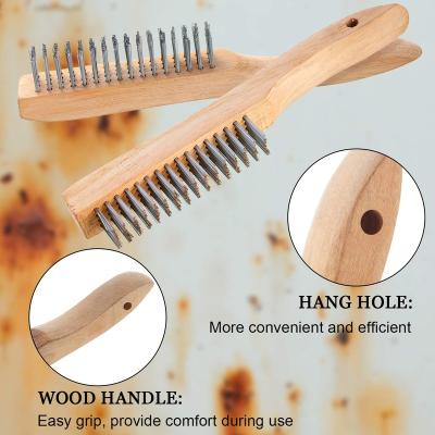 China Factory supply direct wooden handle POLISHING brass steel wire brush for sale