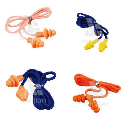 China PU Noise Protection Filter Earplugs With Wire for sale