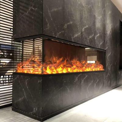 China 100cm Modern Electric Fireplace Flame Double Sided Or Side View 3 Fire Electric Fireplace With Remote for sale