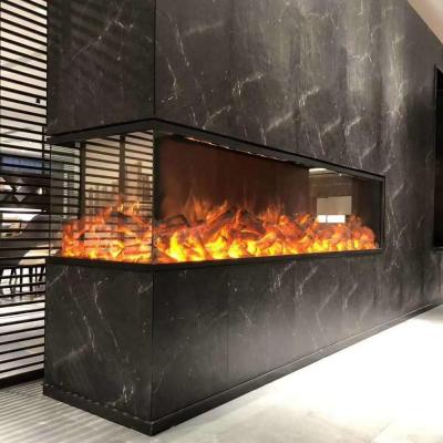 China Modern Electric Fireplace 100cm No Heat 3 Side View Electric Fireplace With Ce for sale