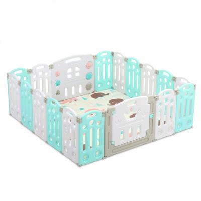 China 2021 New Modern Hot Sale Design Safety Multifunctional Folding Kids Folding Play Yard Plastic Indoor Baby Playpen Fence for sale