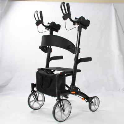 China New Design Aluminum Aluminum Stand Walker Foldable Forearm Upright Walker with Rotating Handle for sale