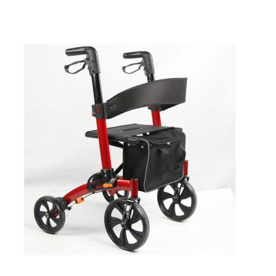 China Aluminum Style 4 Wheel Walker Crutch Canes Folding Rollator Walker Rollator for sale