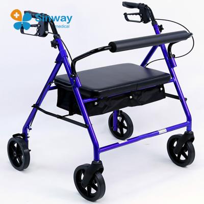 China Heavy Duty Bariatric Aluminum X Fold Rollator Rolling Walker RLW91067A for sale