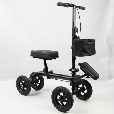 China All Terrain Foldable Aluminum Knee Scooter Knee Walker With Seat And Knee Pad L94*W44.5 *H92~112cm for sale