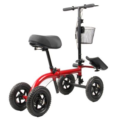 China Foldable Aluminum Knee Walker Mobility Knee Scooter Knee Rest Seated Scooter 94 * 44.5 * 92~112cm for sale