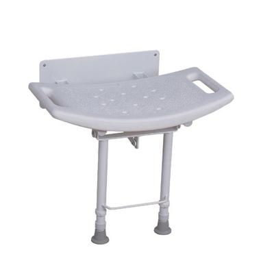 China Portable Space Wall Backup Mount Fold Away Bath Chair Shower Seat Bench With Height Adjustable Legs BE65016A for sale