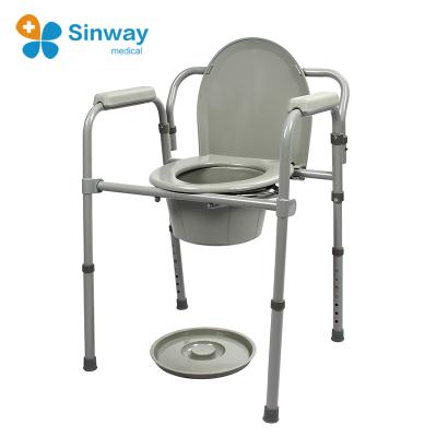 China Portable Folding 3 In One Near Commode Toilet Chair For 136kg Disabled for sale