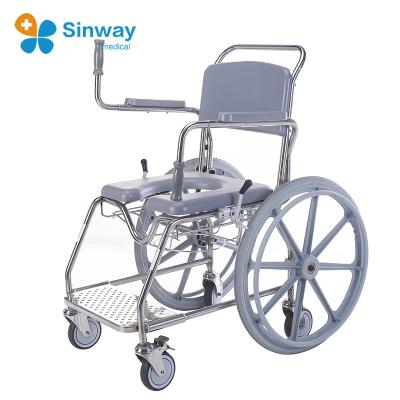 China Toilet Carrier Stainless Steel Shower And Shower Commode Chair For The Elderly for sale