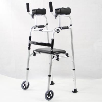 China Home-used Aluminum Folding Forearm Walking Aid Rehabilitation Equipment Light Weight Walker for sale