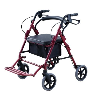 China Aluminum Drive Handicap Rollator Walkers With Seat And Footrest for sale