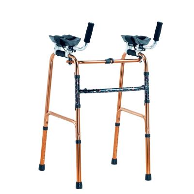 China Indoor or Outdoor Hospital Height Adjustable Folding Forearm Walker Rollator with Elbow Support for sale