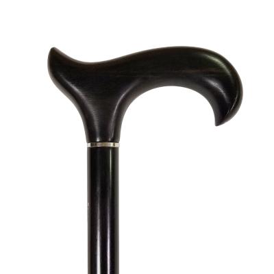 China Health Care Black Wooden Safety Cane Strong Cane and Good Quality Walking Stick for sale