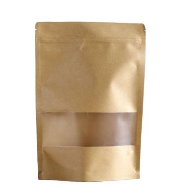 China Recyclable Wholesale Eco - Friendly Clear Window Stand Up Pouch Ziplock Kraft Paper Plastic Bag for sale