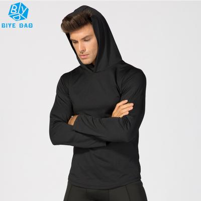 China New Arrival Men's Breathable Elastic Polyester Hoodie Gym Fitness Running Sports Jacket for sale